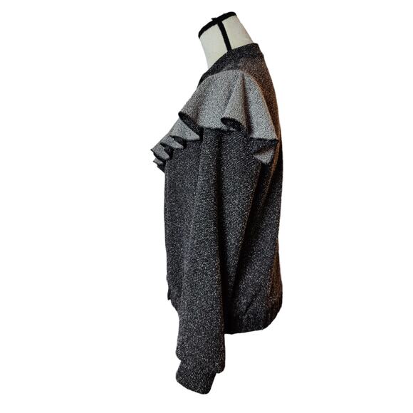 Wai Ming Studio Womens Sz M Willow Knit Jacket in Black and Ivory Art to Wear - Picture 3 of 8